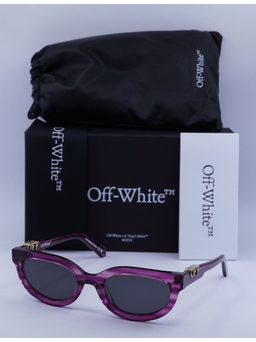 Off-White OERI13D SPARKS 3707 Cat Eye Sunglasses – Purple / Grey